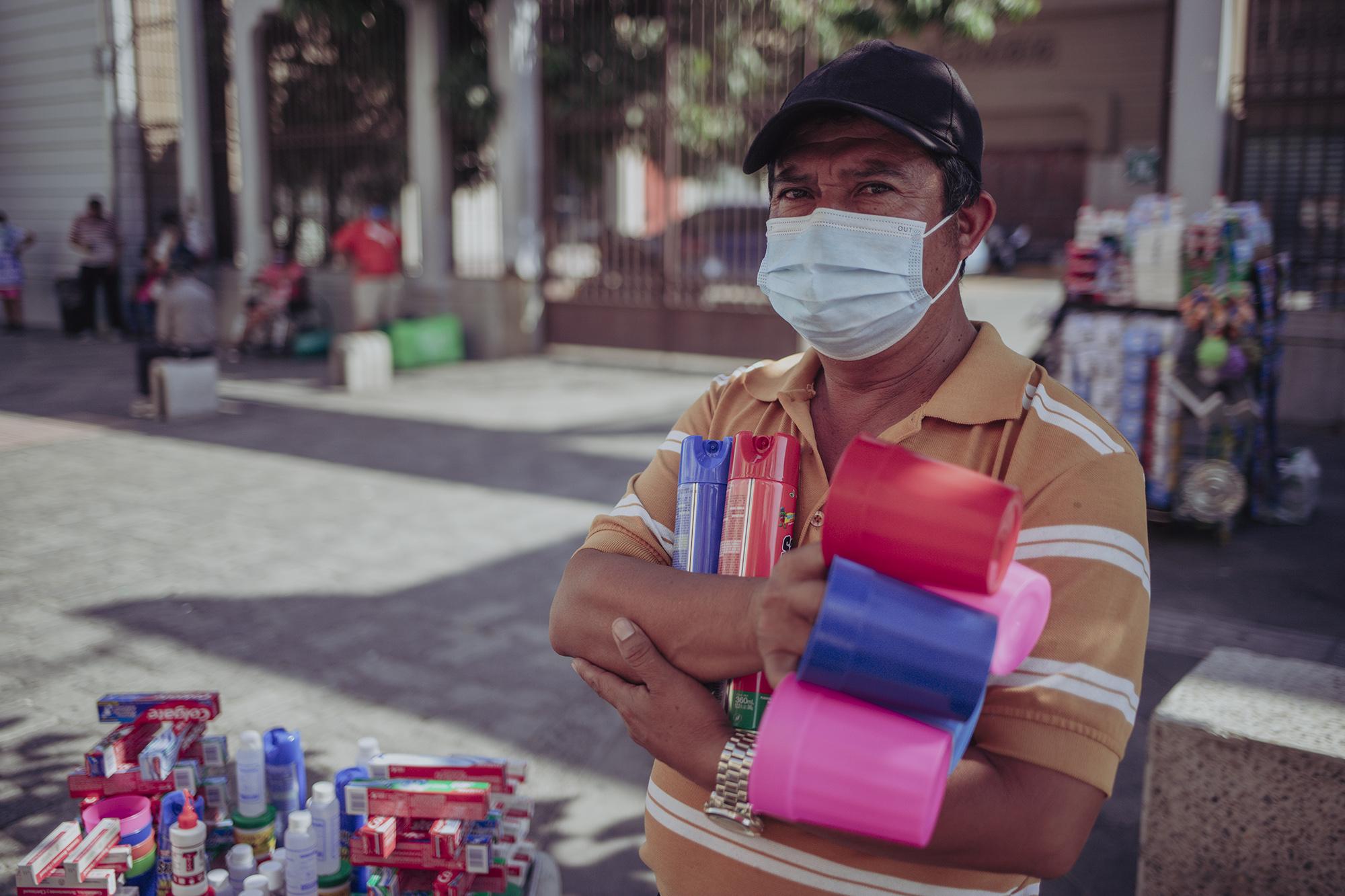 “Let’s not fool ourselves here. Hardly anyone knows who the candidates [for the Legislative Assembly] are, but that’s not important. What’s important is that we all vote for Bukele’s ‘N’ flag. Every vote for Nuevas Ideas is a vote for the president.” Mardoqueo Machuca, 54, vendor in San Salvador’s Centro Histórico and a resident of the municipality of Santo Tomás.