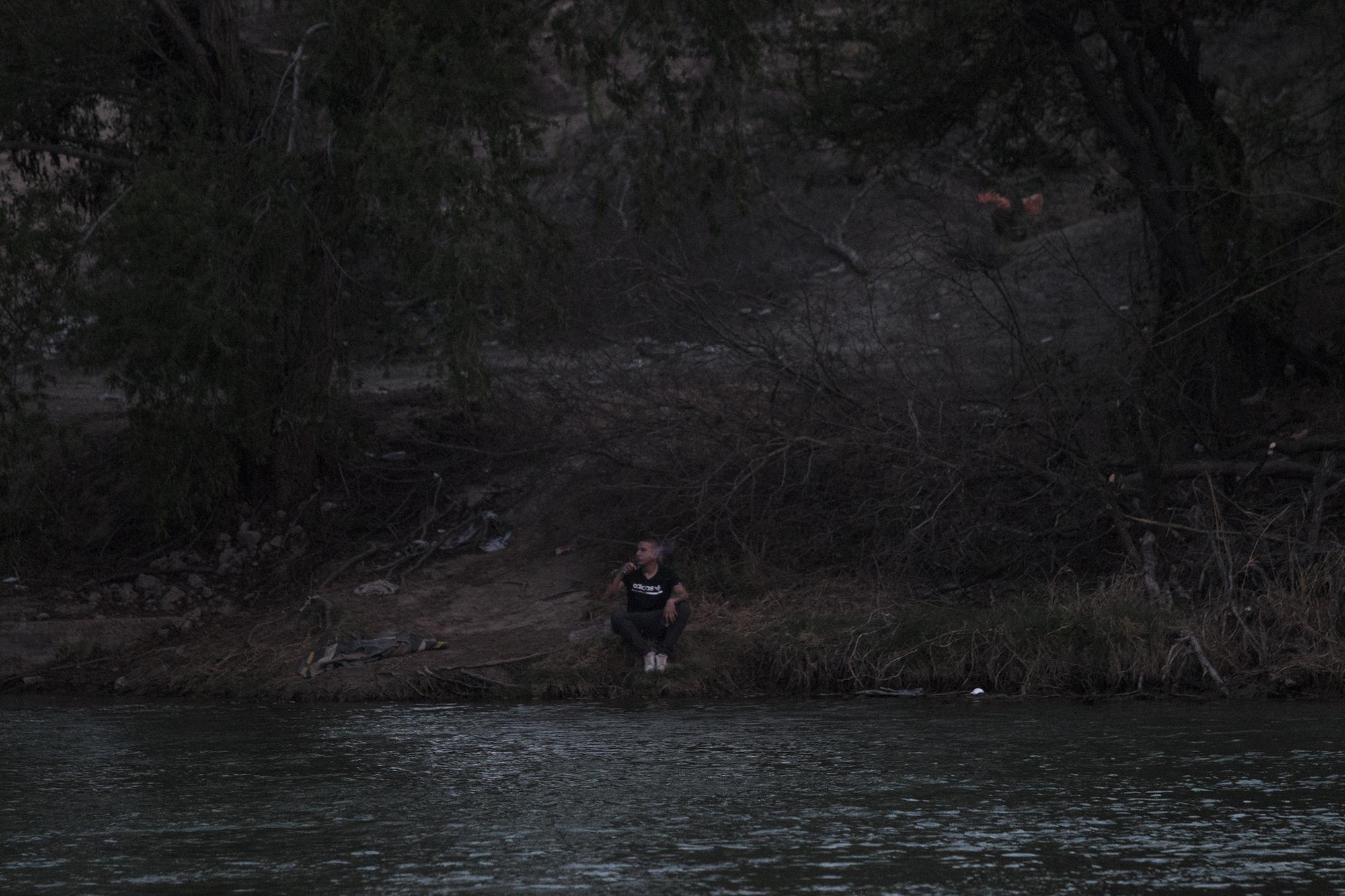 On the Mexican side, a coyote yells back to the agents: “I’m not in a hurry to cross. I’ll just sit back and smoke this blunt while I wait.” Everyone laughs at the joke. In these first three scenes, where agents and smugglers talk back and forth across the river, migration seems more like an arrangement between coyotes and Border Patrol than a conflict. This particular exchange happened an hour before the rafts started crowding the river, overwhelming Border Patrol’s ability to stop them from dropping people off on the U.S. side.