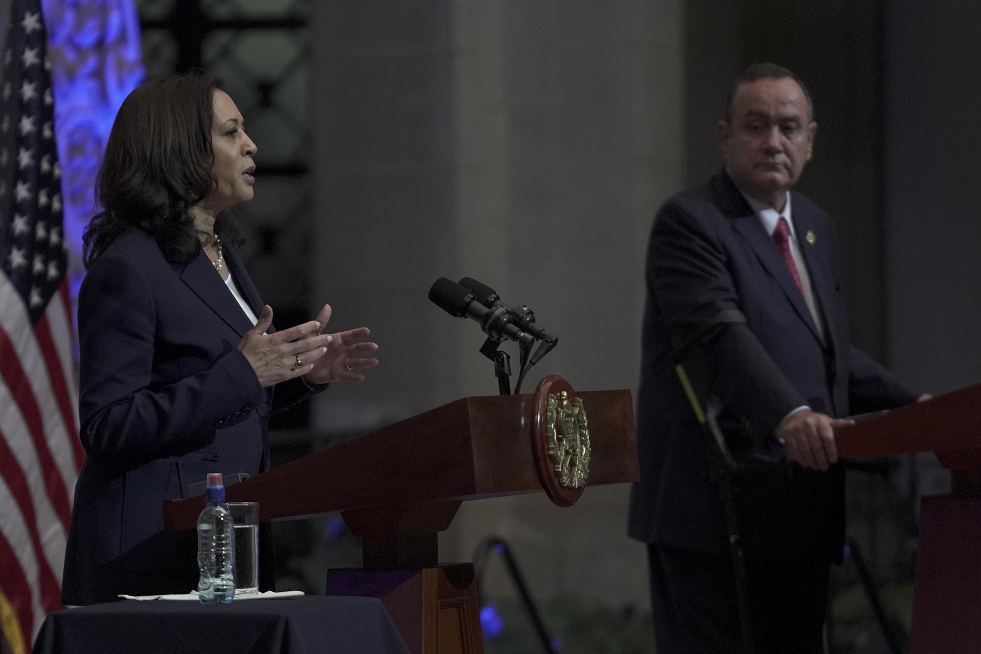 "Do not come," Vice President Kamala Harris told prospective Central American migrants contemplating traveling without papers to the United States. Harris traveled to Guatemala in June 2021 to discuss migration, foreign investment, and other bilateral priorities with the administration of Alejandro Giammattei. Photo: Víctor Peña/El Faro