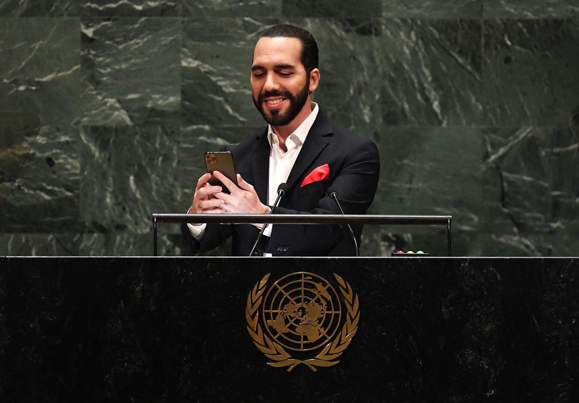 En su primer discurso ante la comunidad internacional en la 74ª Sesión de la Asamblea General en la sede de la ONU, el presidente de El Salvador, Nayib Bukele llamó 