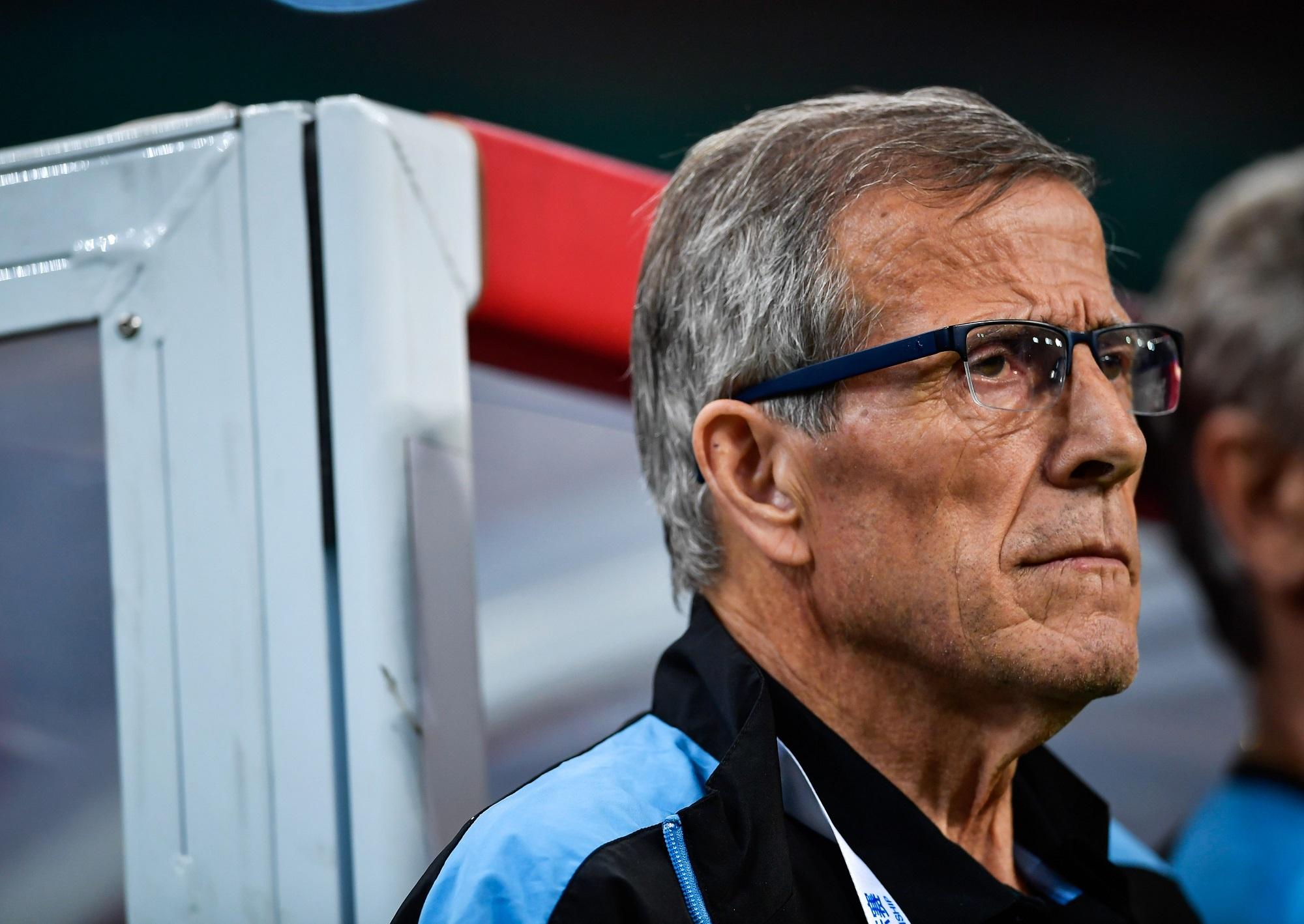 Óscar Tabárez, entrenador de Uruguay. Foto AFP.