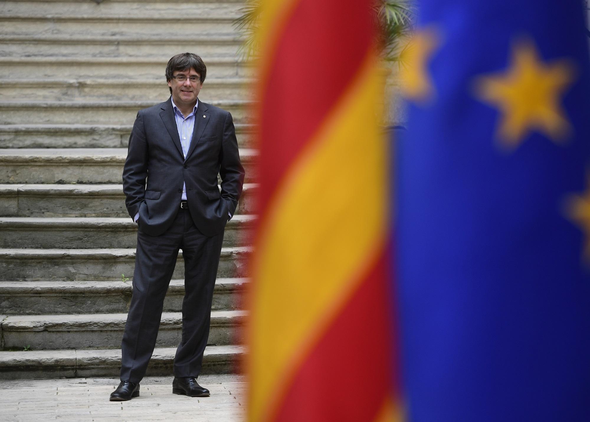Carles Puigdemont, bajo cuya presidencia se proclamó la independencia de Cataluña. Foto Pierre-Philippe Marcou (AFP).
