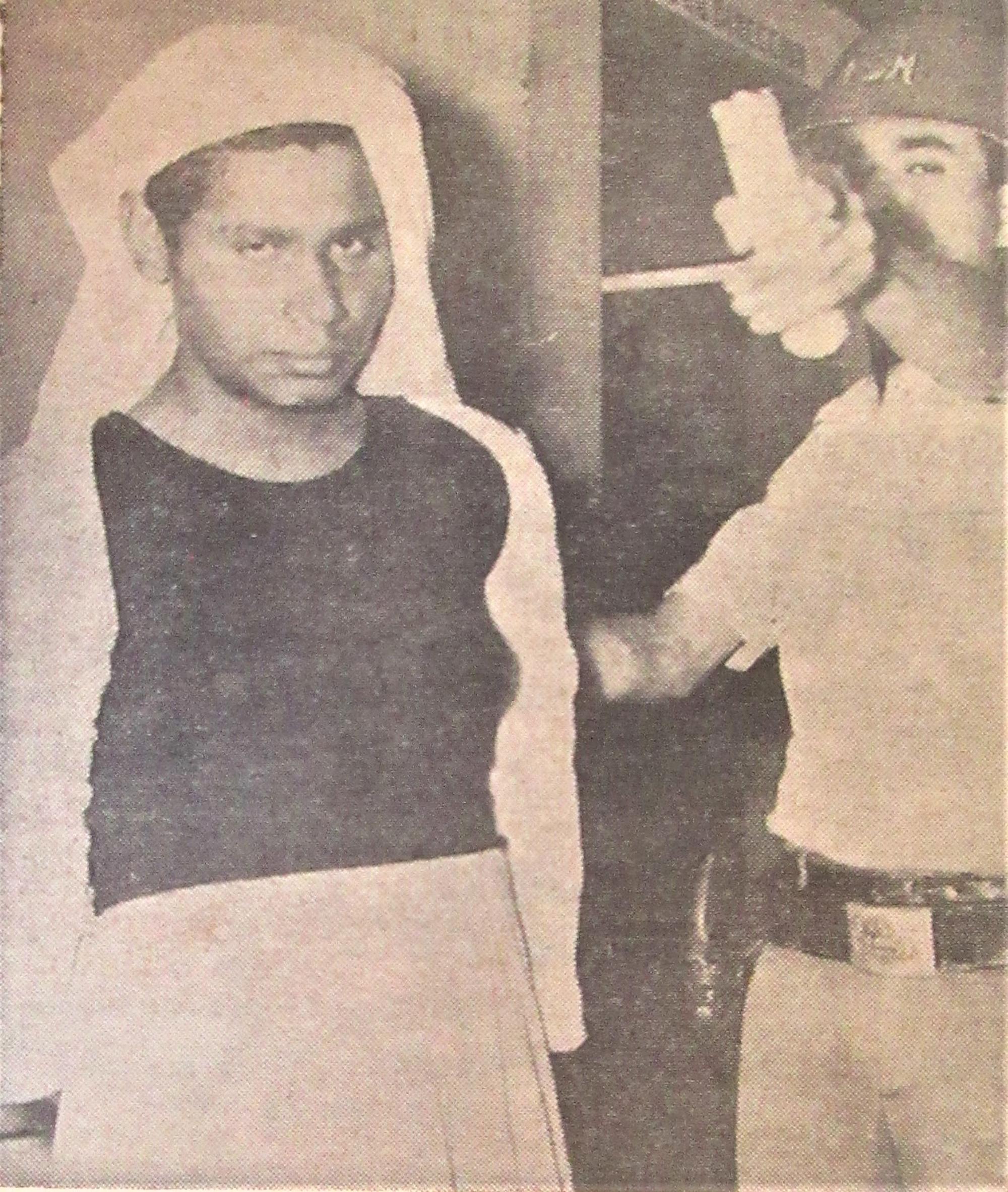 Hombre disfrazado de mujer. Fuente: El Diario de Hoy, 20 de octubre de 1967, Contratapa. Cortesía Isaac Salman.