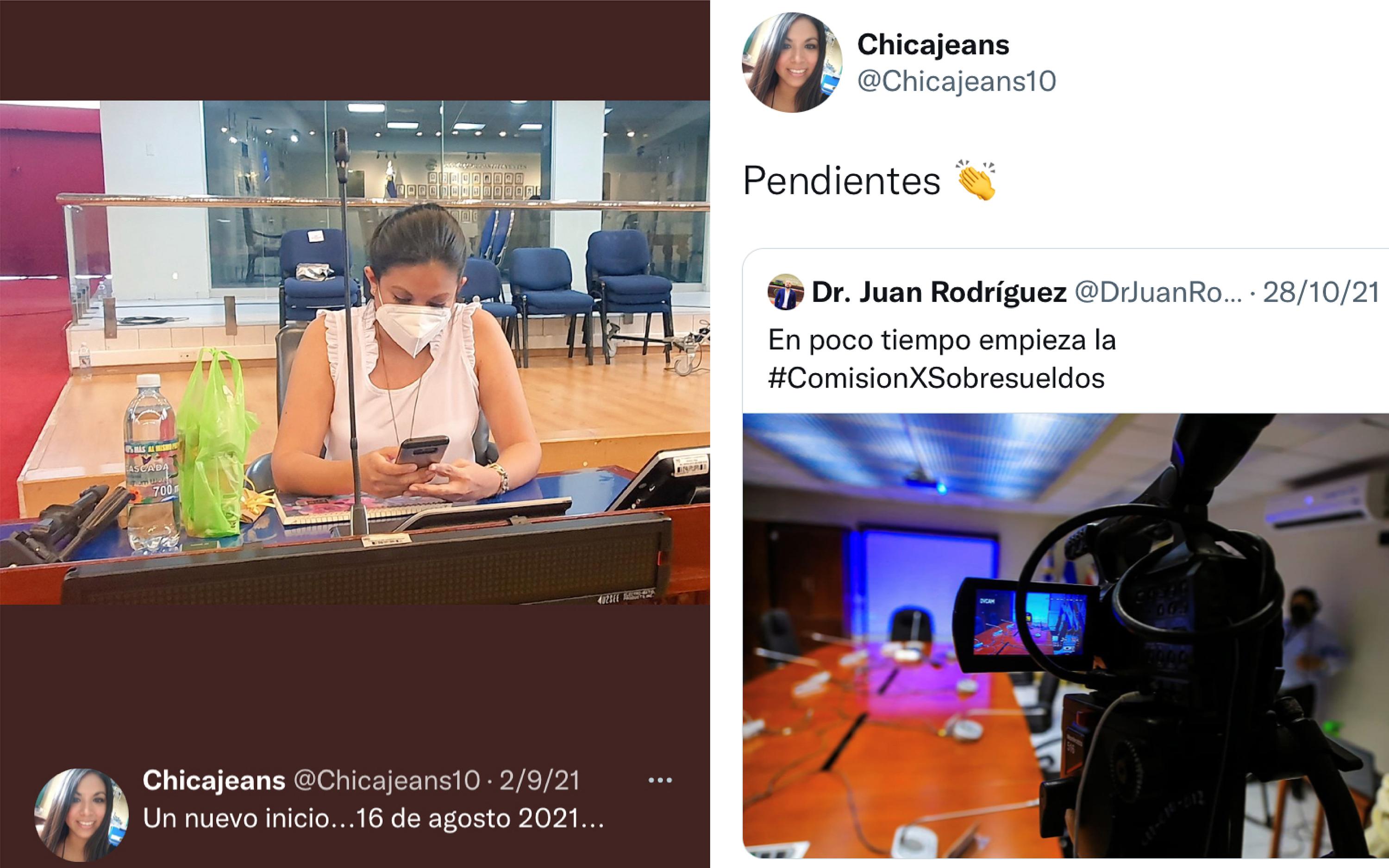 Adriana Méndez trabaja como asistente del diputado Juan Rodríguez, pero cobra su salario de una institución adscrita al Ministerio de Educación, según ha dejado constancia en sus redes sociales.