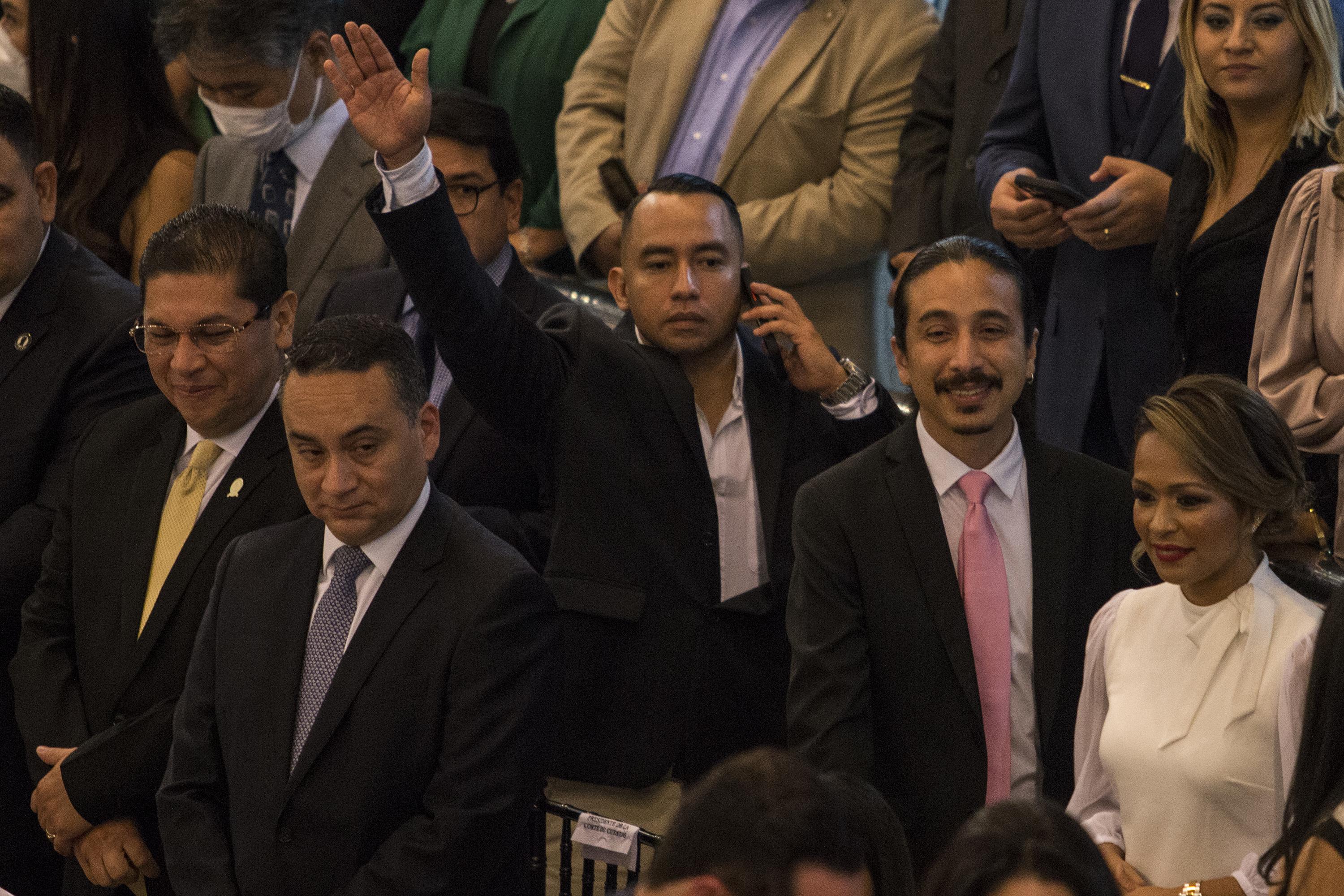 Rodolfo Delgado, fiscal general, durante la rendición de cuentas del tercer año de gobierno de Nayib Bukele, en el salón azul de la Asamblea Legislativa. Foto de El Faro: Víctor Peña. 