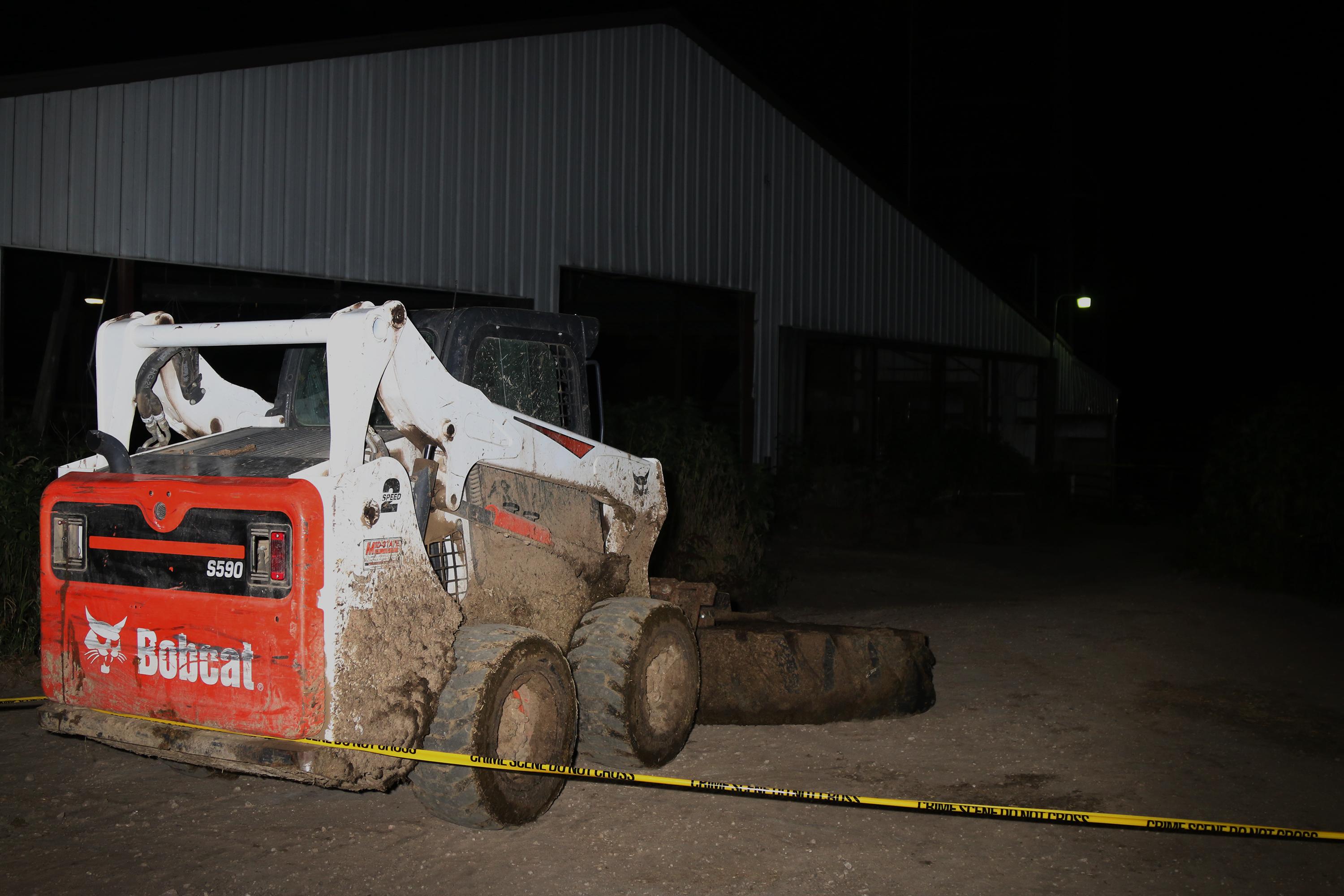 The skid steer that struck Jefferson Rodriguez and caused his death, photographed a few hours after the accident. Photo by El Faro: Dane County Sheriff