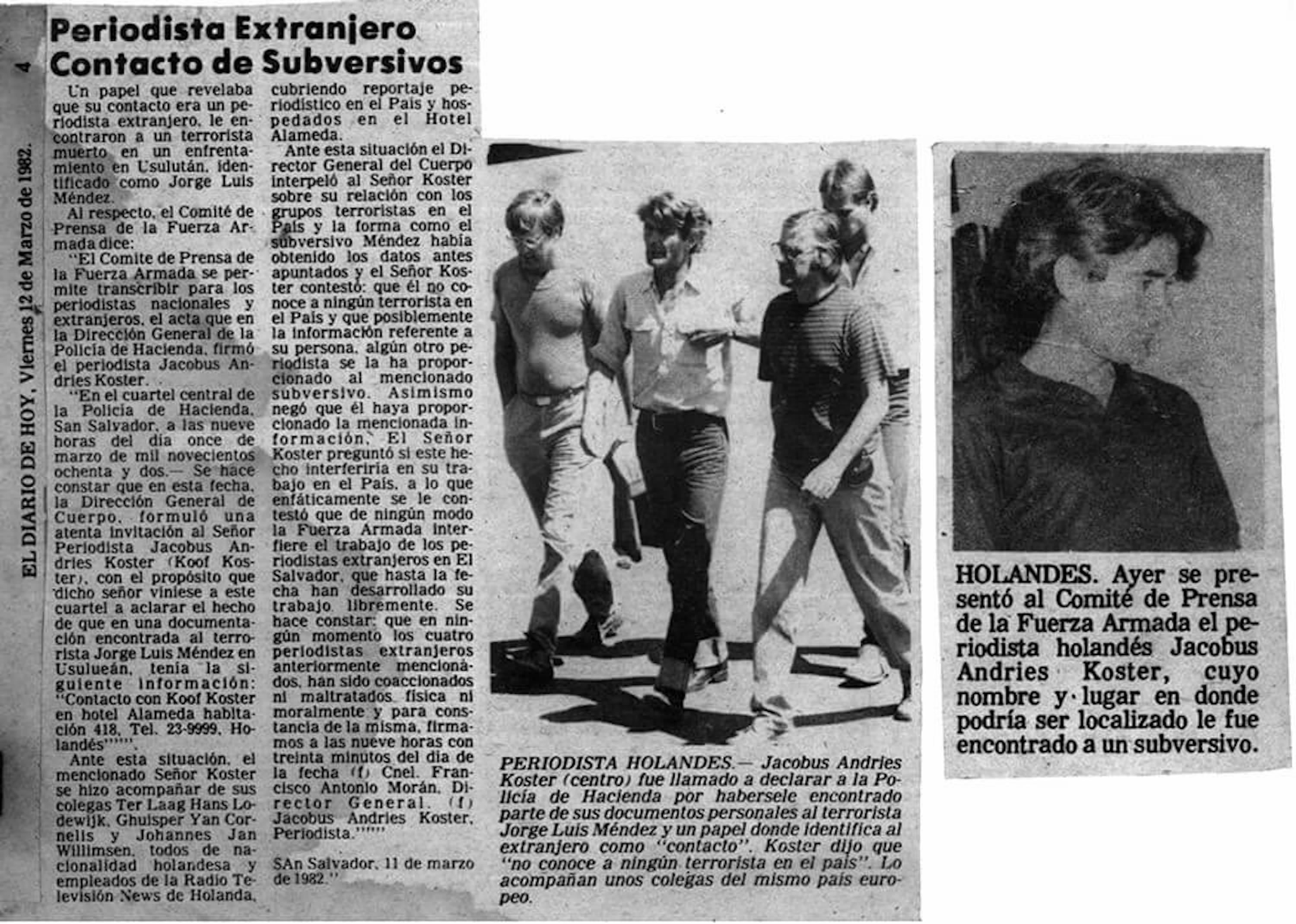 On March 12, 1982, El Diario de Hoy published an article titled: 