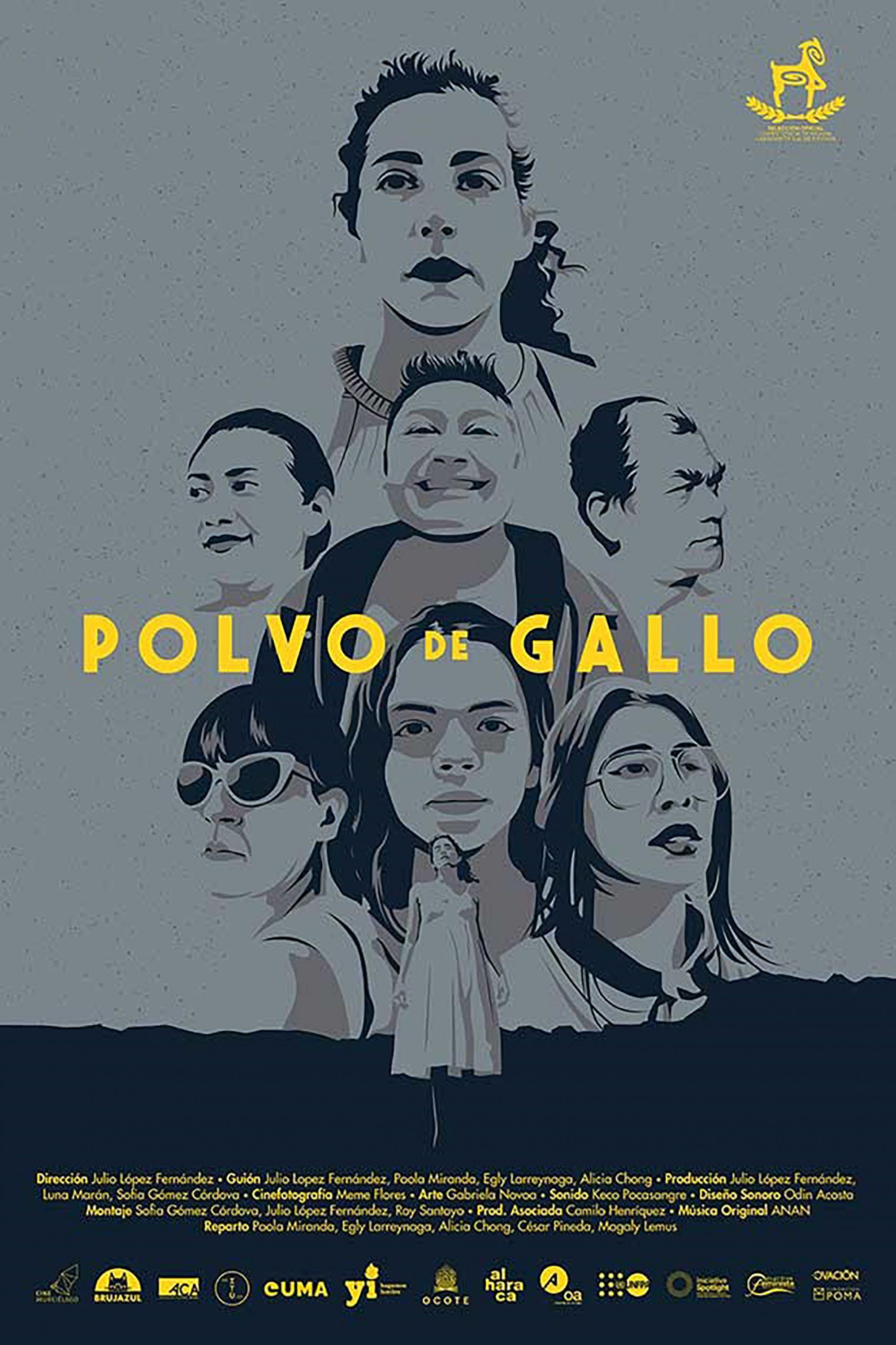 Afiche oficial de la película Polvo de Gallo. 