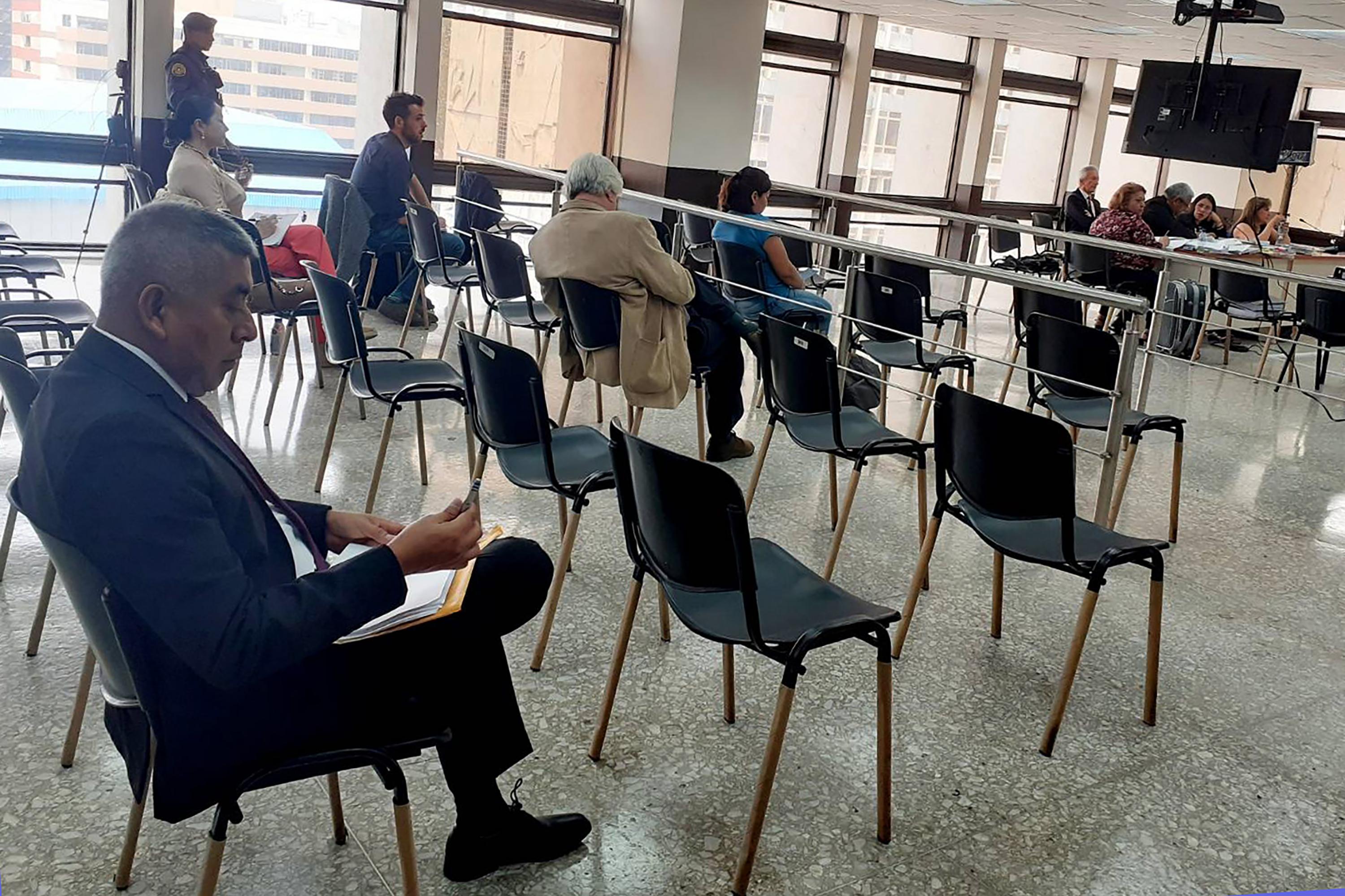 Rafael Curruchiche, head of the Special Prosecutor’s Office against Impunity (FECI), at the trial of journalist José Rubén Zamora. Photo Julie López