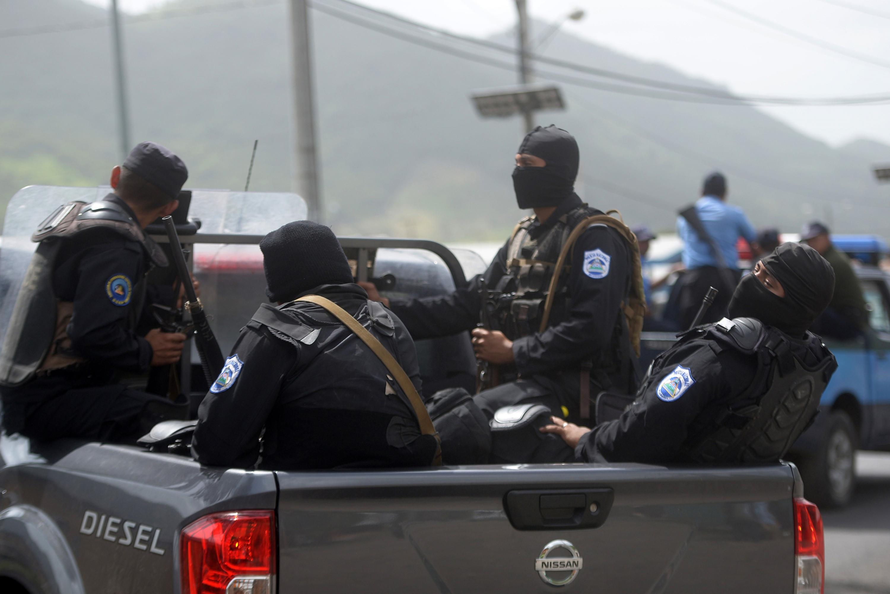 Nicaraguan Special Forces on patrol following clashes with anti-government protesters in the Sandino neighborhood in Jinotega, Nicaragua, July 24, 2018. Photo Marvin Recinos/AFP
