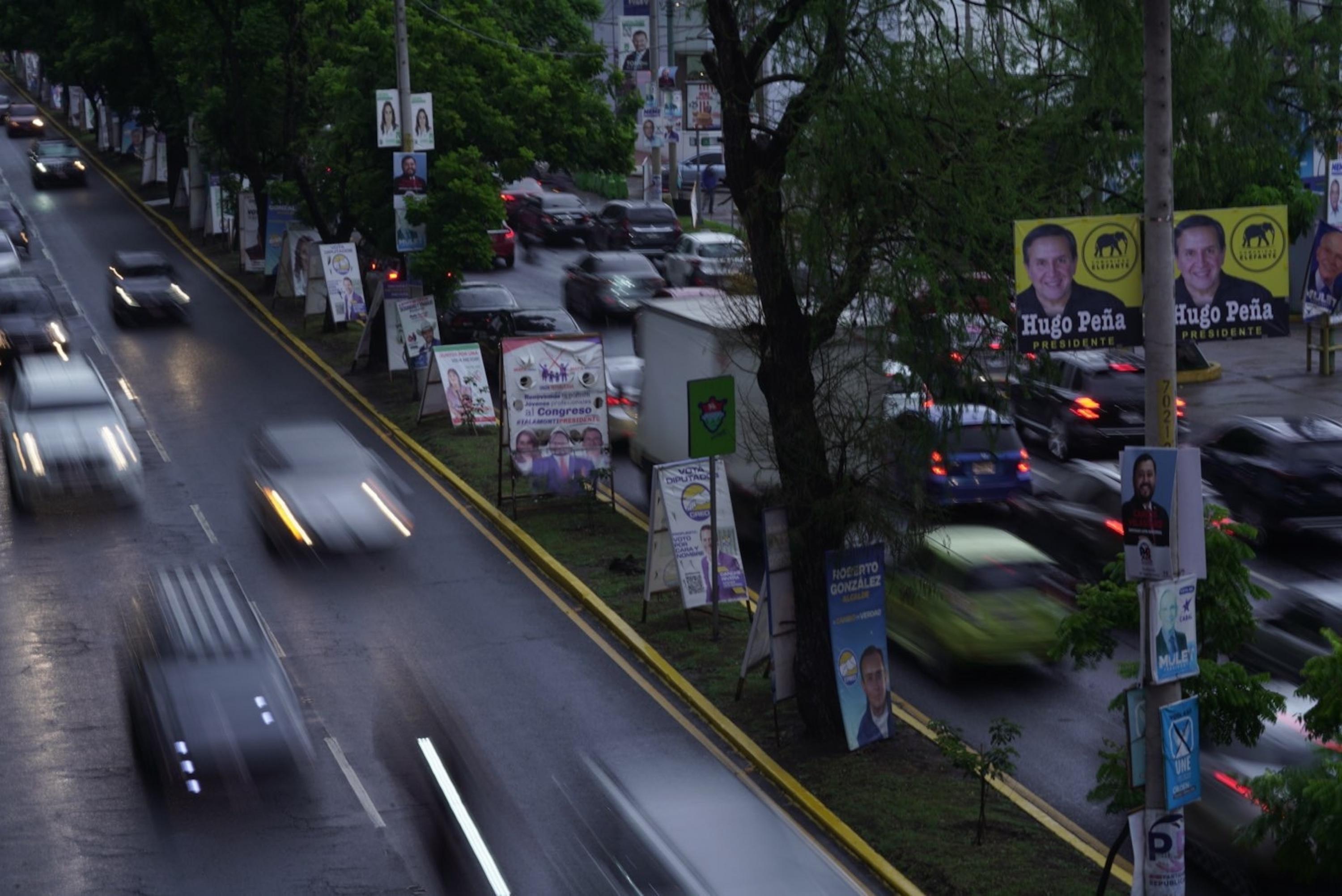 Campaign posters along Guatemala City