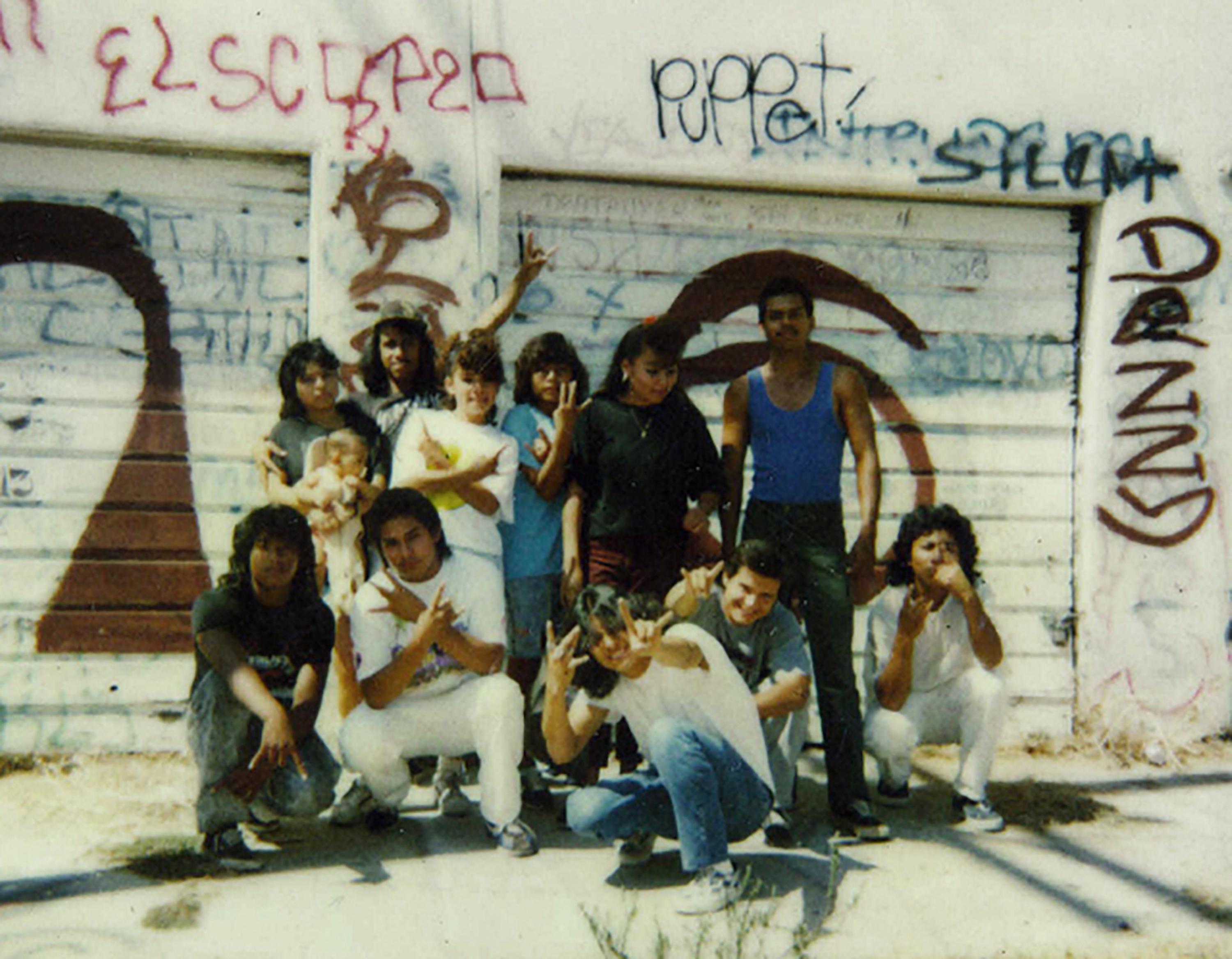 Members of the Western Locos clique of the Mara Salvatrucha in the mid-80s in Los Angeles. One of them, Puppet, returned years later to El Salvador and lived in the Amatepec colonia in San Salvador, where he was eventually murdered.