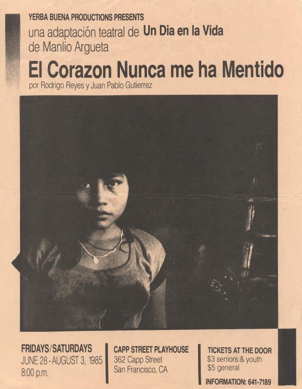 Afiche anunciando “El corazón nunca me ha mentido.” Cortesía de Luis Alberto Campos de la Garza y Archivos Rodrigo Reyes (ARR).