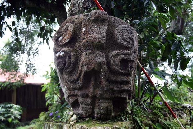 Monumento #47 de la Tradición Cabezas de Jaguar fue robado el 1 de marzo de la hacienda. Mide 0.80 m de alto, 0.63 de ancho y 0.60 de grueso. / Fotos cortesía de Federico Paredes.
