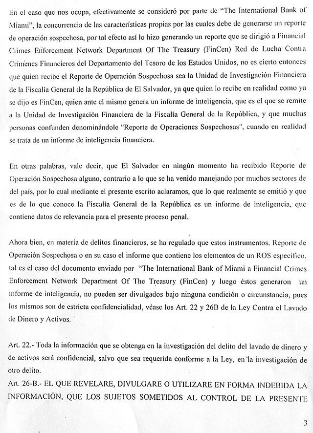 Esta es una parte del documento que la Fiscalía presento al juez Levis Italmir Orellana. El documento consigna que 
