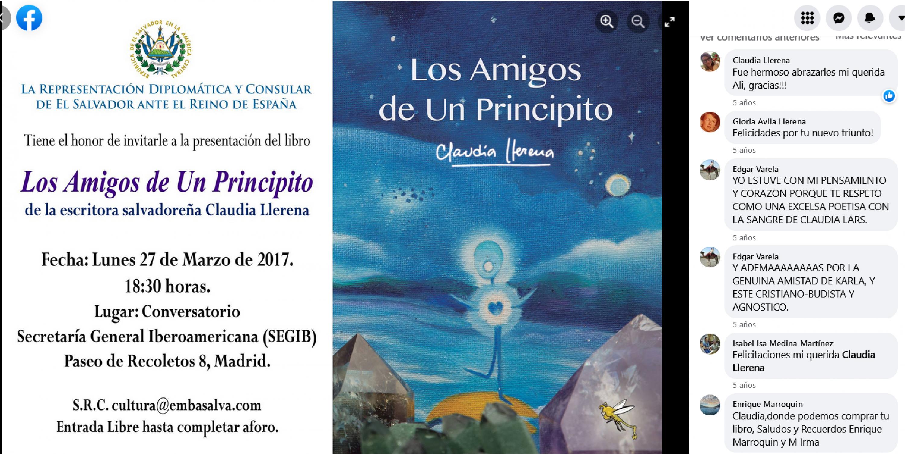 Afiche con invitación a la presentación del libro 