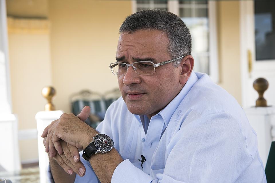 El expresidente Mauricio Funes brindó una entrevista a periodistas de El Faro a finales de julio de 2014 en un hotel capitalino. Foto: Fred Ramos.