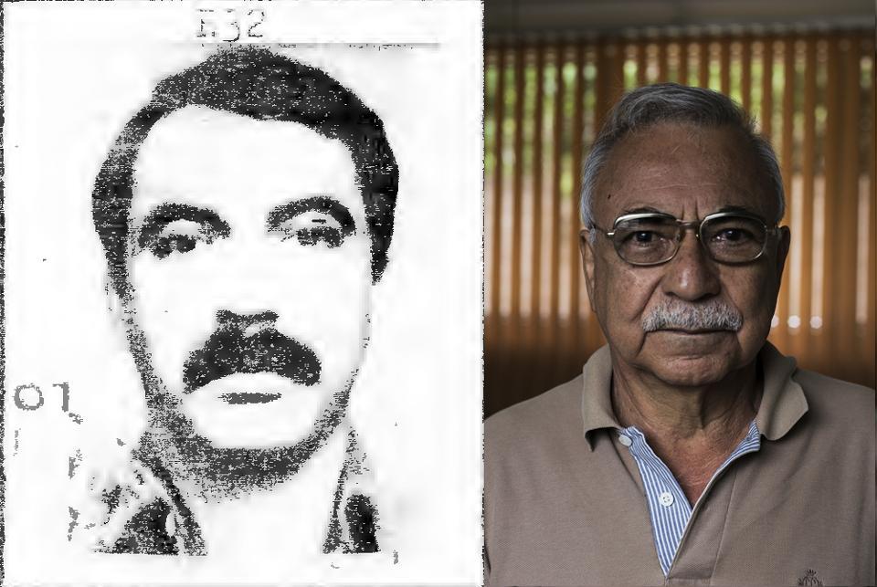 El activista Héctor Bernabé Recinos, antes y después. A la izquierda, la foto de su ficha 